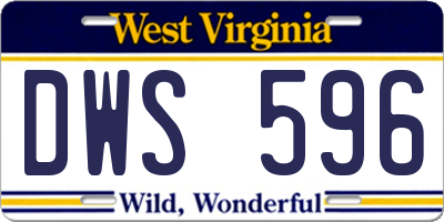 WV license plate DWS596