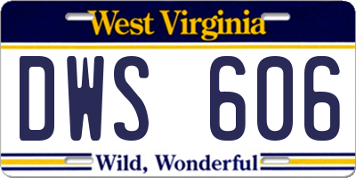 WV license plate DWS606