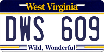WV license plate DWS609