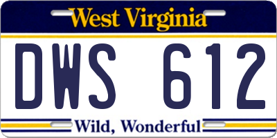 WV license plate DWS612
