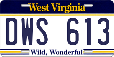 WV license plate DWS613