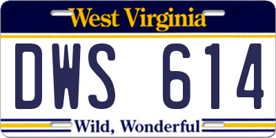 WV license plate DWS614