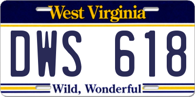 WV license plate DWS618