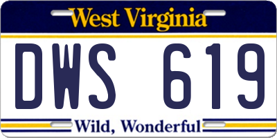 WV license plate DWS619