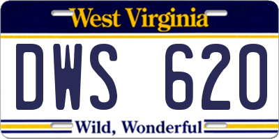 WV license plate DWS620