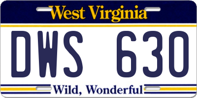 WV license plate DWS630