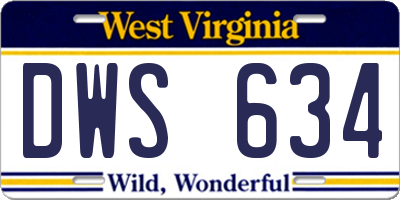 WV license plate DWS634