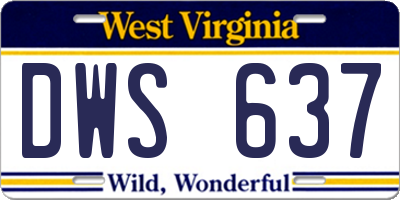WV license plate DWS637