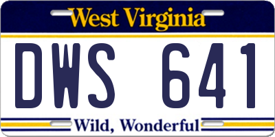 WV license plate DWS641