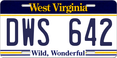 WV license plate DWS642