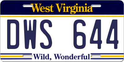 WV license plate DWS644