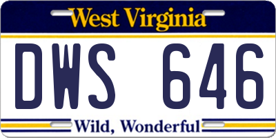 WV license plate DWS646