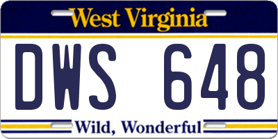 WV license plate DWS648