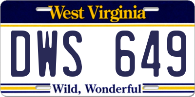 WV license plate DWS649