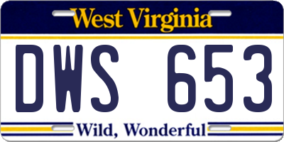 WV license plate DWS653