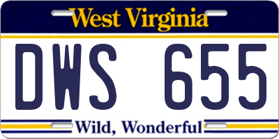 WV license plate DWS655