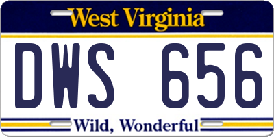WV license plate DWS656