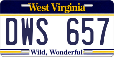 WV license plate DWS657