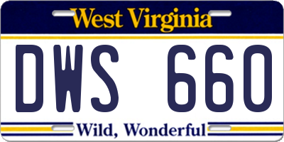 WV license plate DWS660