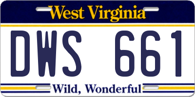 WV license plate DWS661