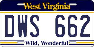 WV license plate DWS662