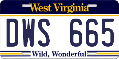 WV license plate DWS665