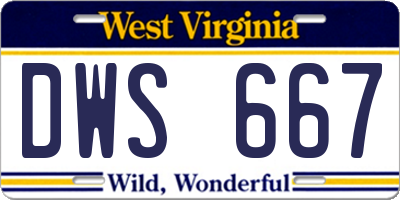 WV license plate DWS667