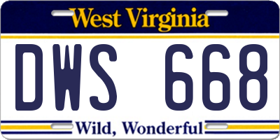 WV license plate DWS668