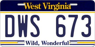 WV license plate DWS673