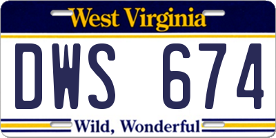 WV license plate DWS674