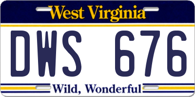 WV license plate DWS676
