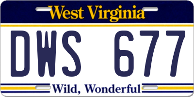 WV license plate DWS677