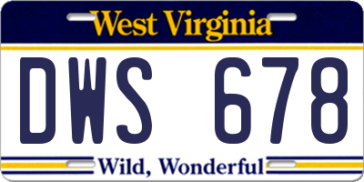 WV license plate DWS678