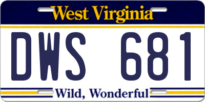 WV license plate DWS681