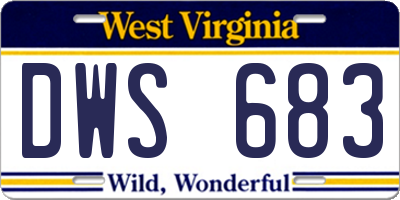 WV license plate DWS683