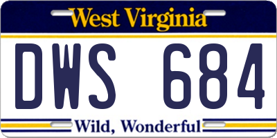 WV license plate DWS684