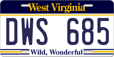 WV license plate DWS685