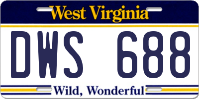 WV license plate DWS688
