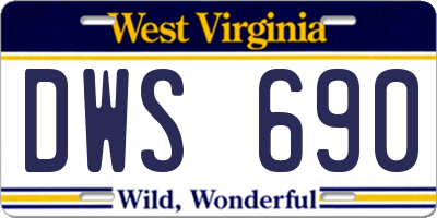 WV license plate DWS690