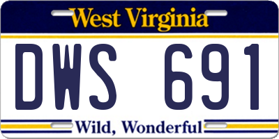 WV license plate DWS691