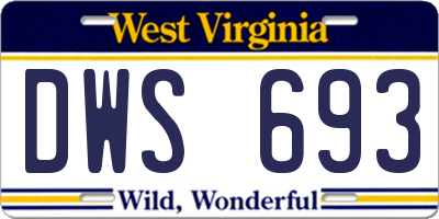 WV license plate DWS693