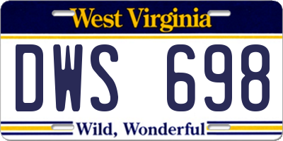 WV license plate DWS698