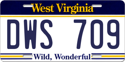 WV license plate DWS709