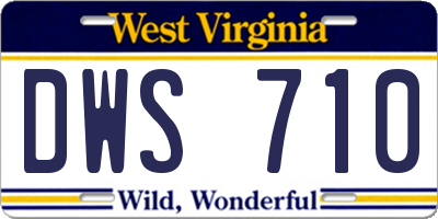 WV license plate DWS710