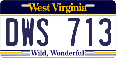 WV license plate DWS713