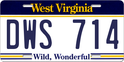 WV license plate DWS714