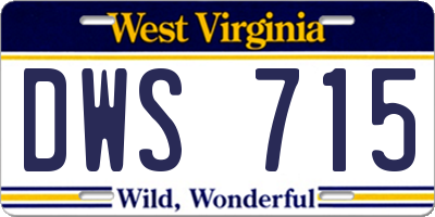 WV license plate DWS715