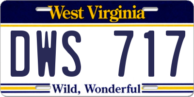 WV license plate DWS717