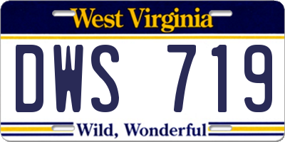 WV license plate DWS719