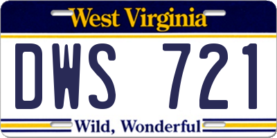 WV license plate DWS721